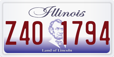 IL license plate Z401794