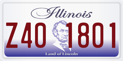 IL license plate Z401801