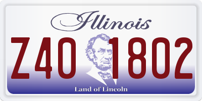 IL license plate Z401802