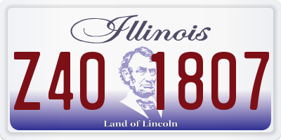 IL license plate Z401807