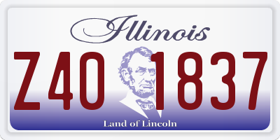 IL license plate Z401837