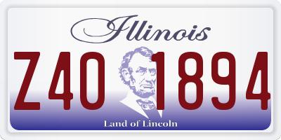 IL license plate Z401894