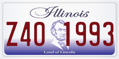 IL license plate Z401993