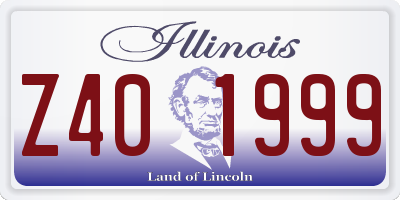 IL license plate Z401999