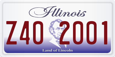 IL license plate Z402001
