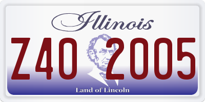 IL license plate Z402005
