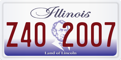 IL license plate Z402007