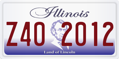 IL license plate Z402012
