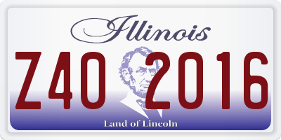 IL license plate Z402016