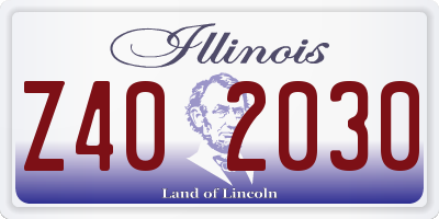 IL license plate Z402030