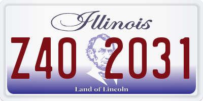 IL license plate Z402031