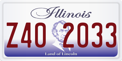 IL license plate Z402033