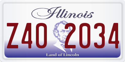 IL license plate Z402034