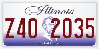 IL license plate Z402035