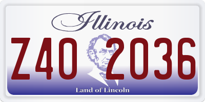 IL license plate Z402036