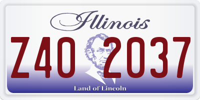 IL license plate Z402037