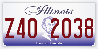 IL license plate Z402038