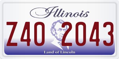 IL license plate Z402043