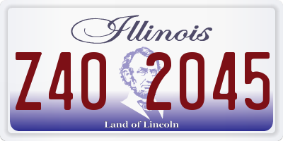 IL license plate Z402045