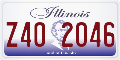 IL license plate Z402046