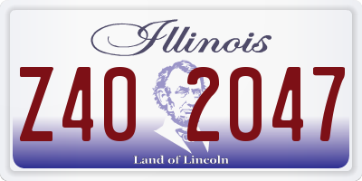 IL license plate Z402047