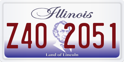 IL license plate Z402051