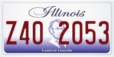 IL license plate Z402053