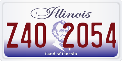 IL license plate Z402054