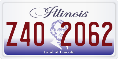 IL license plate Z402062