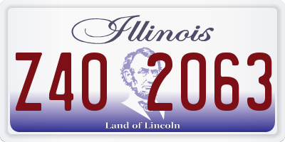 IL license plate Z402063