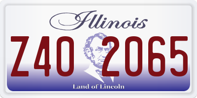IL license plate Z402065
