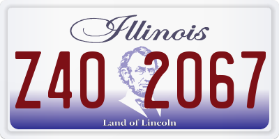 IL license plate Z402067