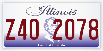 IL license plate Z402078