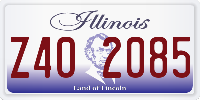 IL license plate Z402085