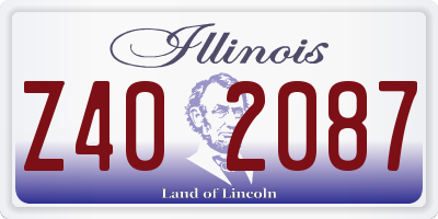 IL license plate Z402087