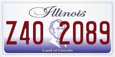 IL license plate Z402089