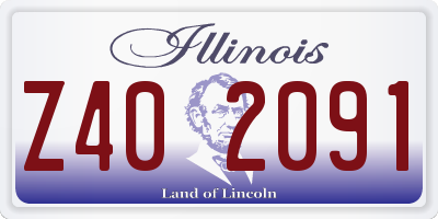 IL license plate Z402091
