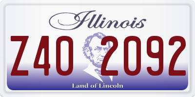 IL license plate Z402092