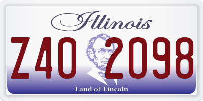 IL license plate Z402098