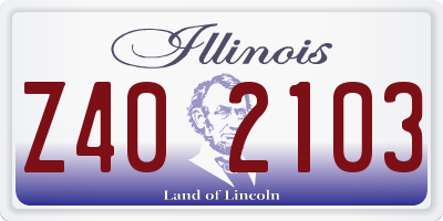 IL license plate Z402103