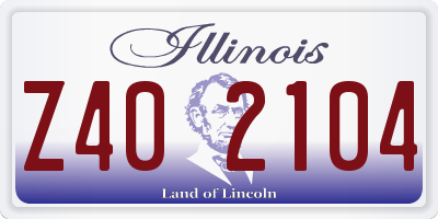 IL license plate Z402104