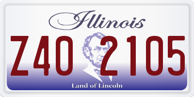 IL license plate Z402105