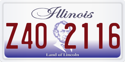 IL license plate Z402116