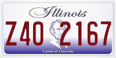 IL license plate Z402167