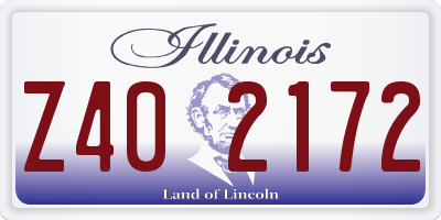 IL license plate Z402172