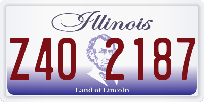 IL license plate Z402187