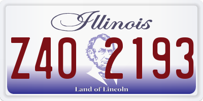 IL license plate Z402193