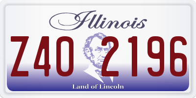 IL license plate Z402196