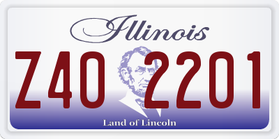 IL license plate Z402201