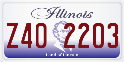 IL license plate Z402203